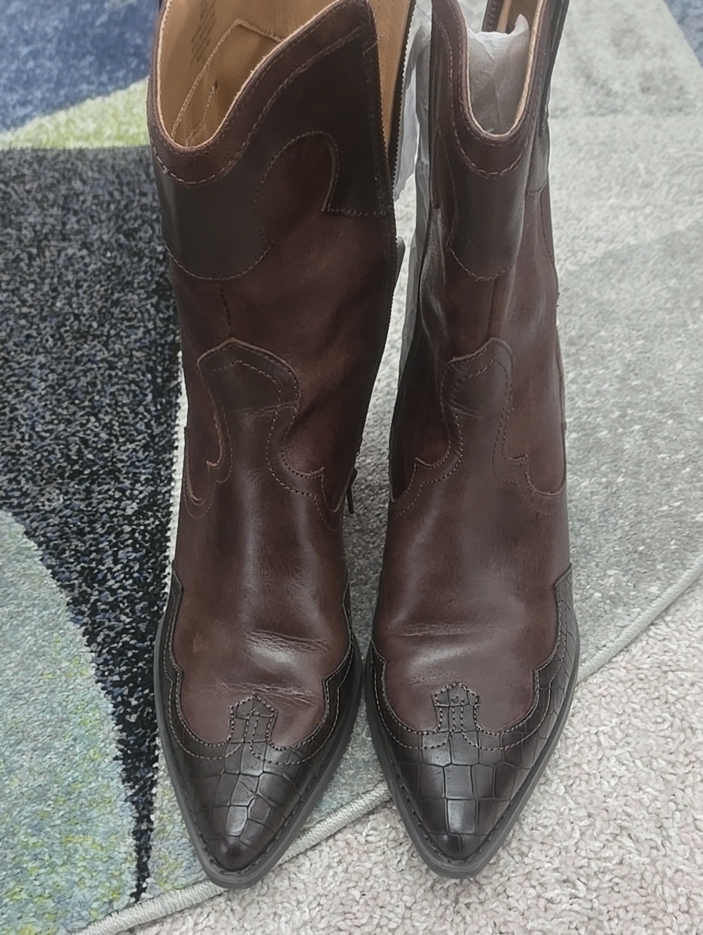 WOMEN'S Brown Leather Western Boots